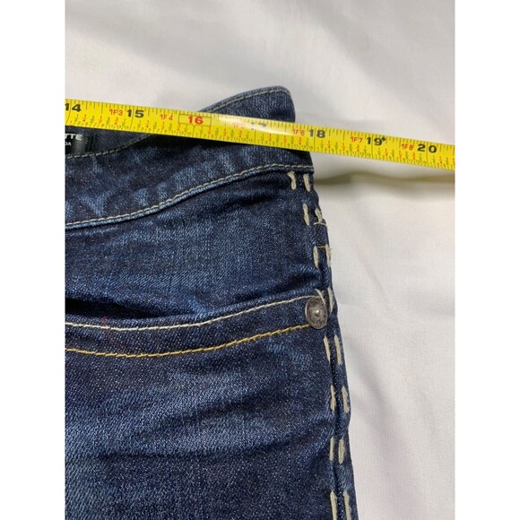 MEK Denim Bermuda Shorts Women's Size 32 Blue Brigitte Back Flap Pockets Stretch - Picture 6 of 11